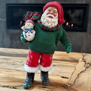 Vintage 2000 Clothtique Possible Dreams Santa Winter Pals Snowman Figure713216